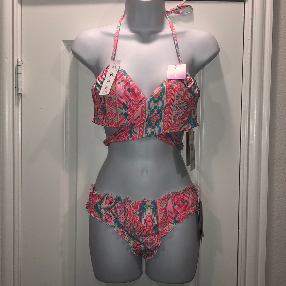 Coco Rave Halter Wrap Underwire Swim Top & bottom